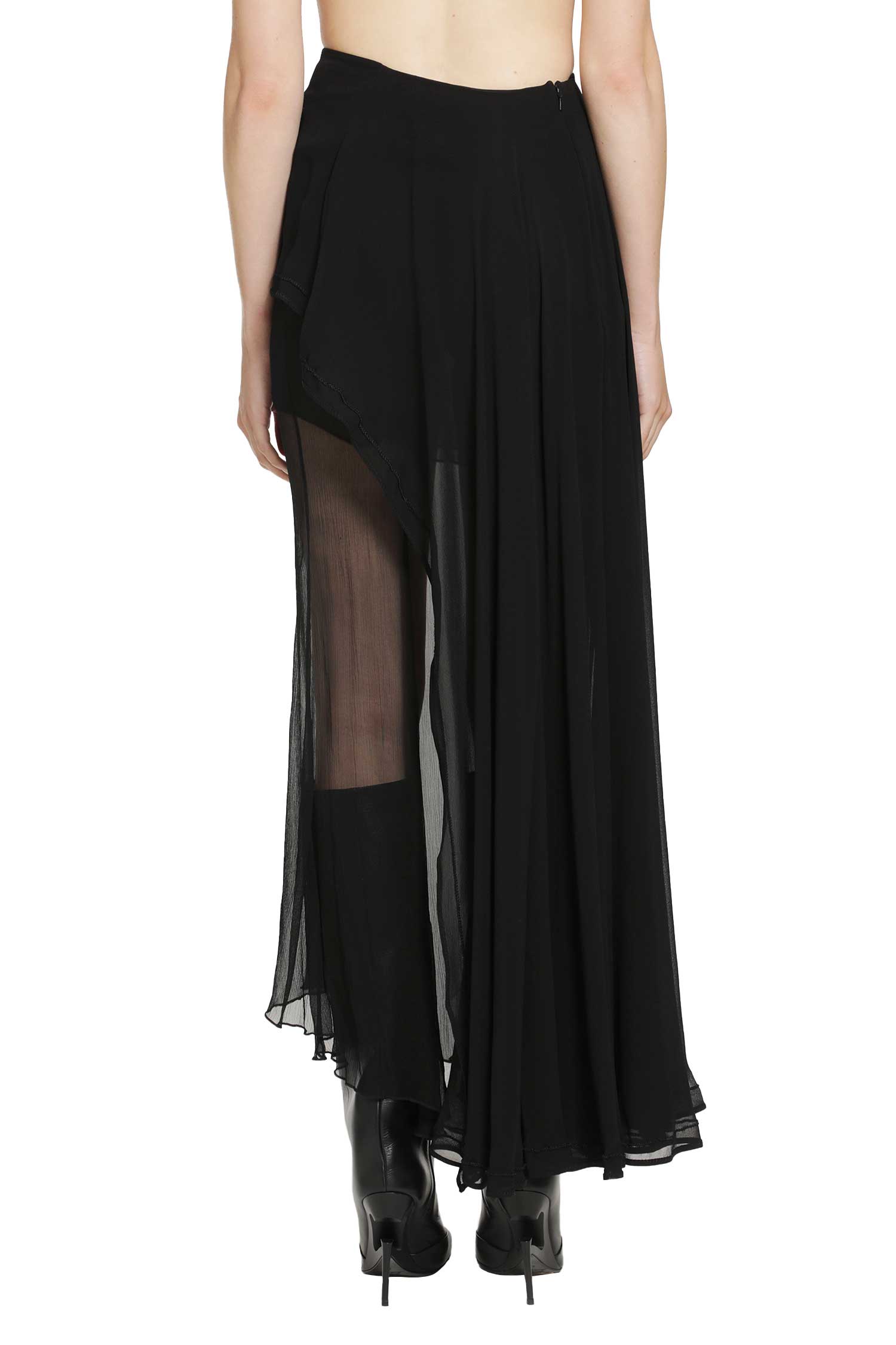 Layered Gathered Skirt in Silk