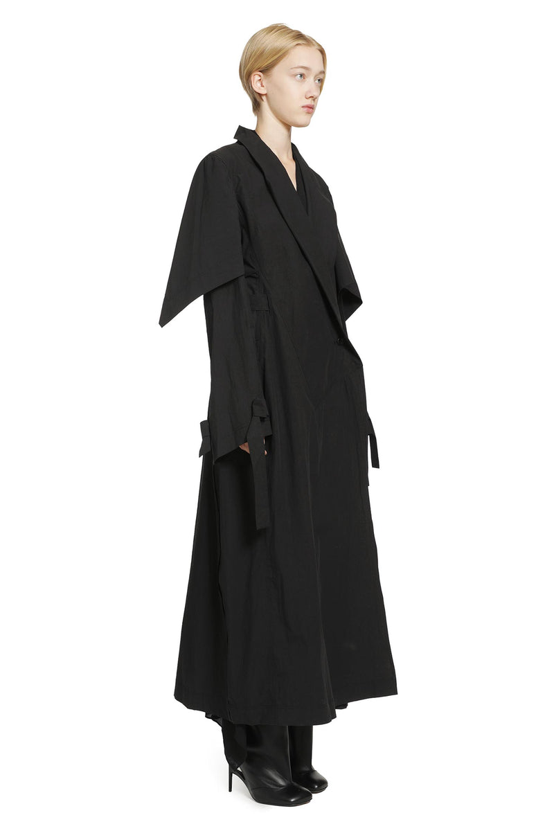 YEHUAFAN Draped Trench Coat woman