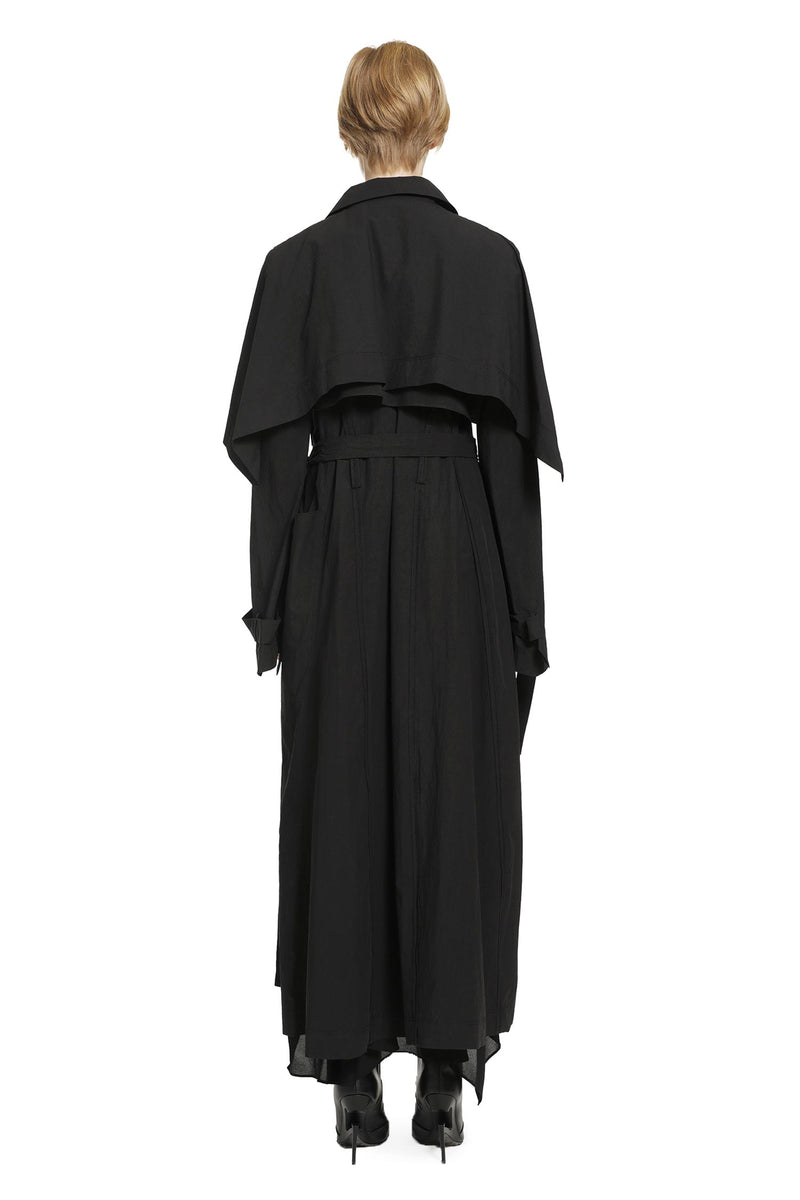 YEHUAFAN Draped Trench Coat woman