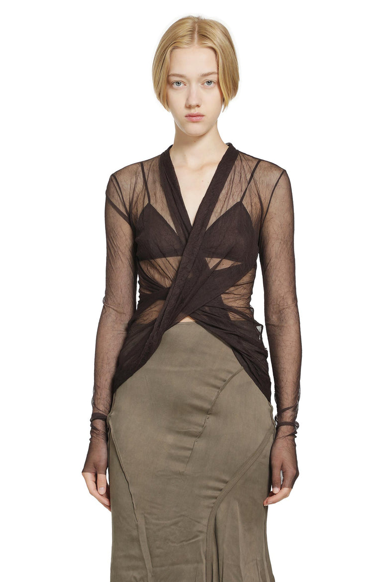 
              YEHUAFAN Knotted Top In Organza woman
            