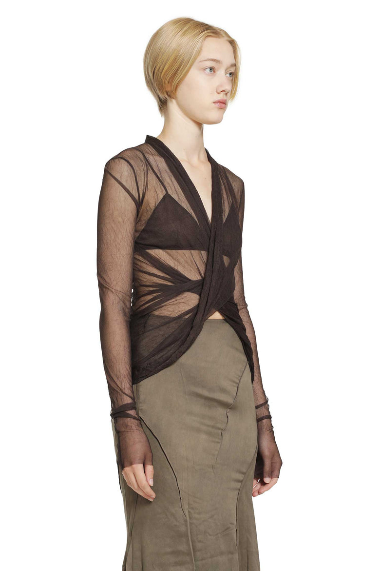 
              YEHUAFAN Knotted Top In Organza woman
            