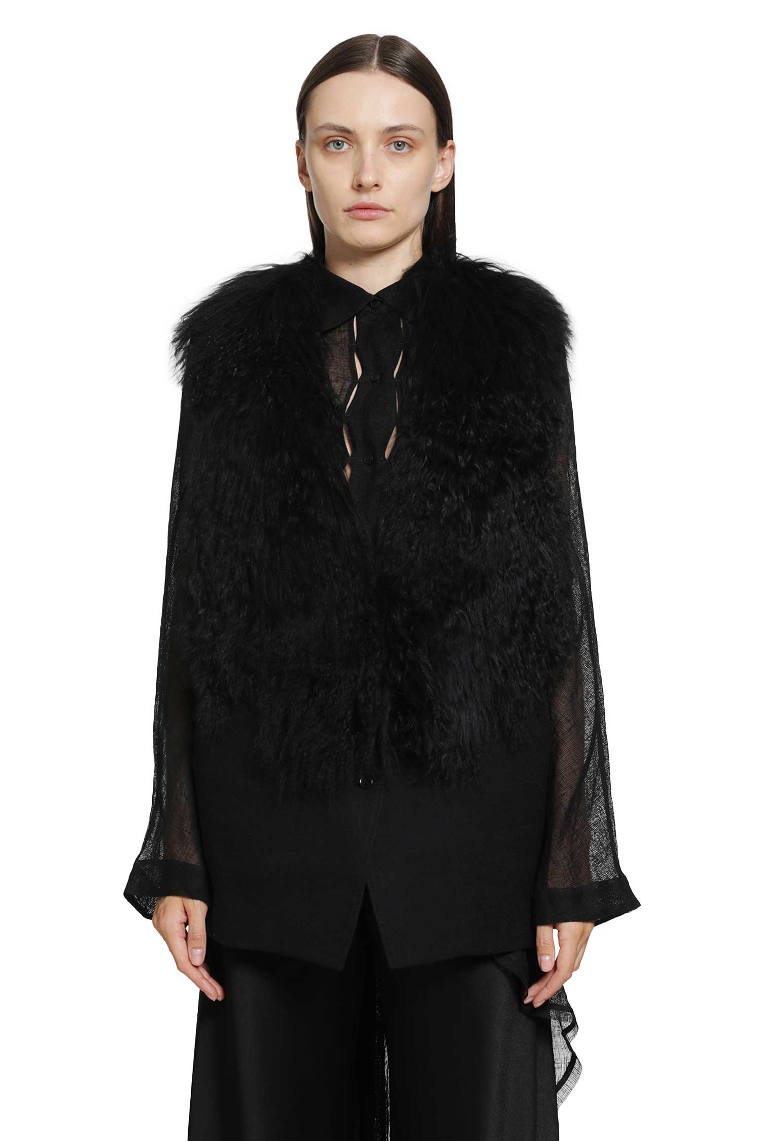 YEHUAFAN Fur Jacket woman