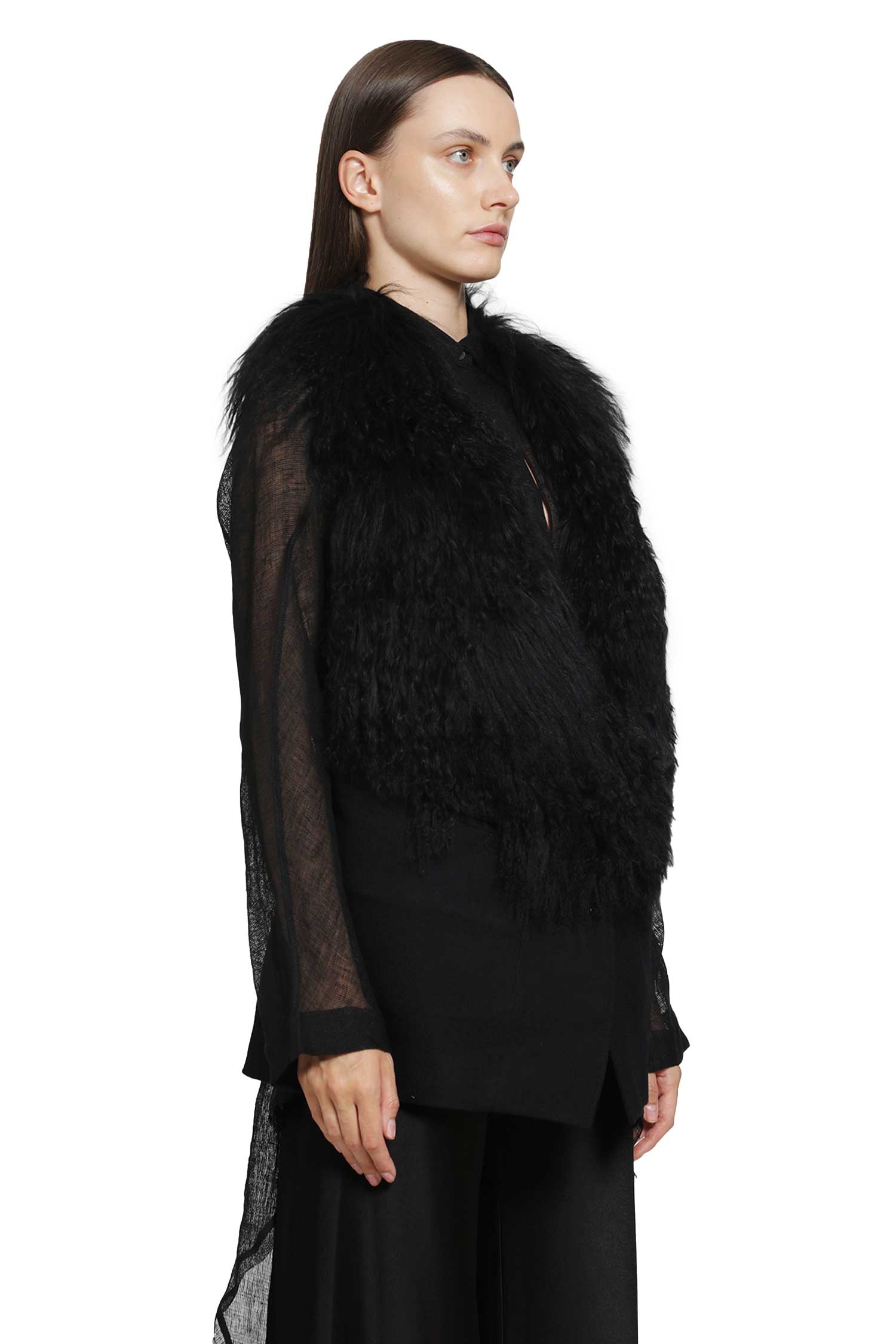 YEHUAFAN Fur Jacket woman