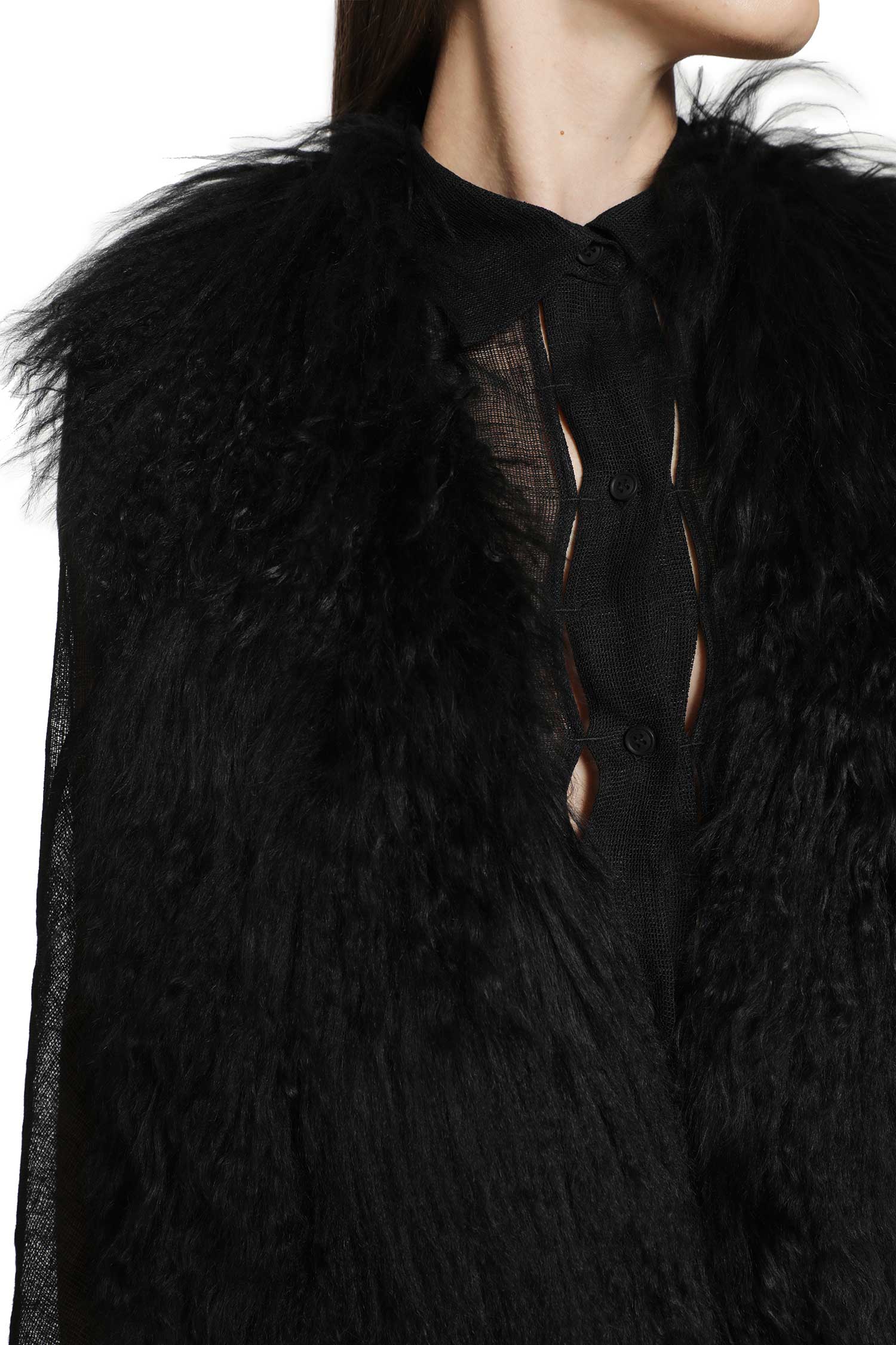 YEHUAFAN Fur Jacket woman
