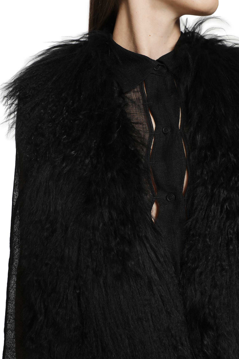 YEHUAFAN Fur Jacket woman