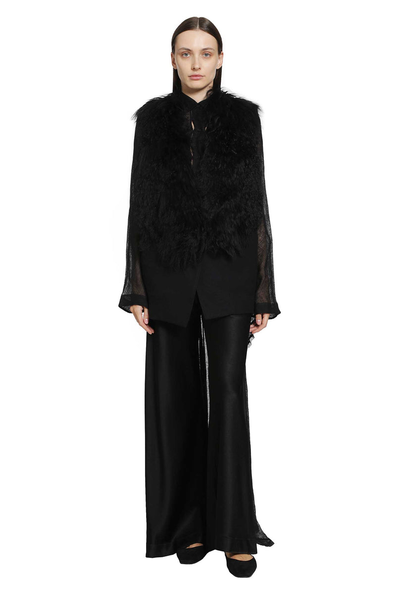 YEHUAFAN Fur Jacket woman