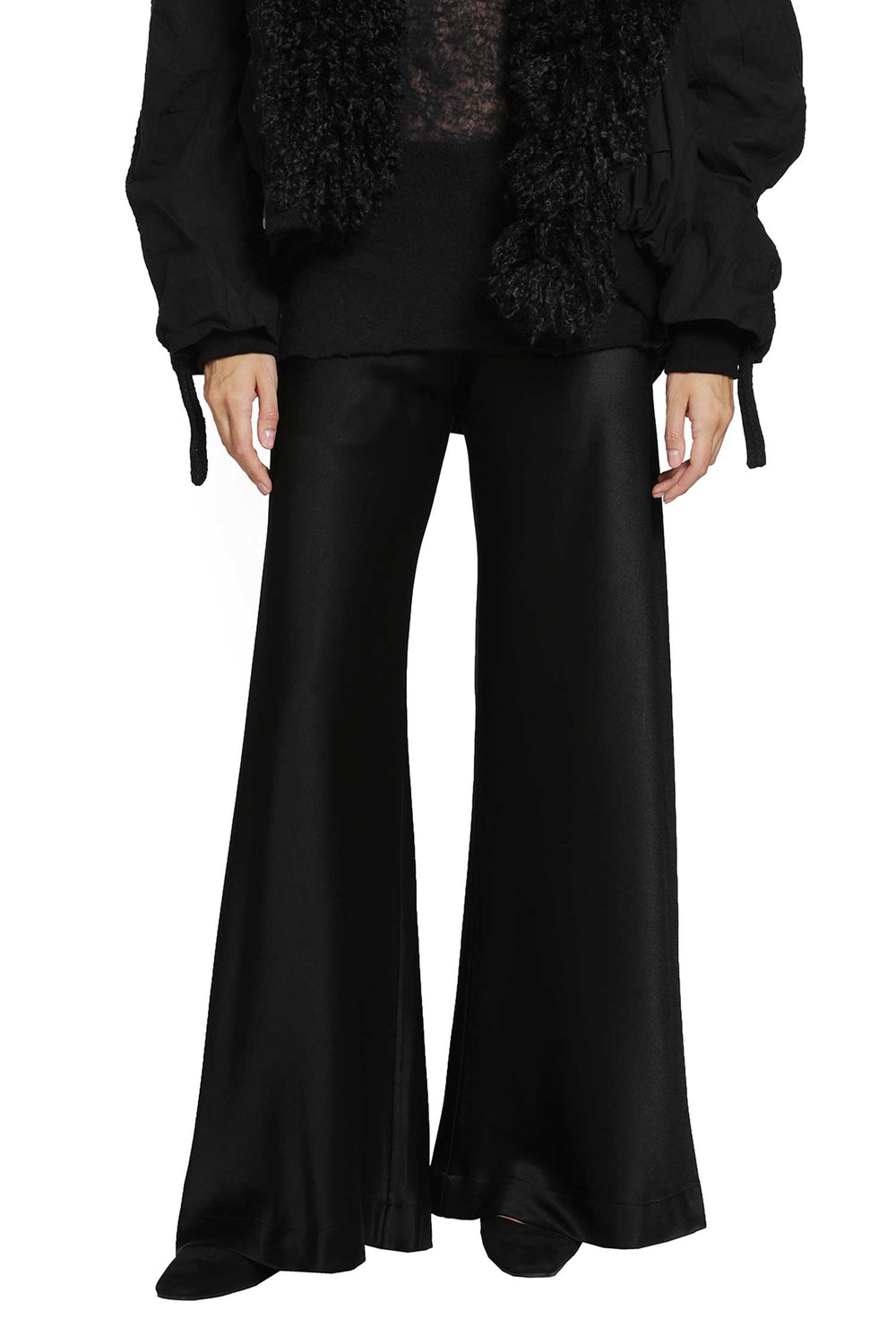 YEHUAFAN Satin Wide-Leg Trousers woman