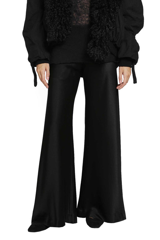 Satin Wide-Leg Trousers