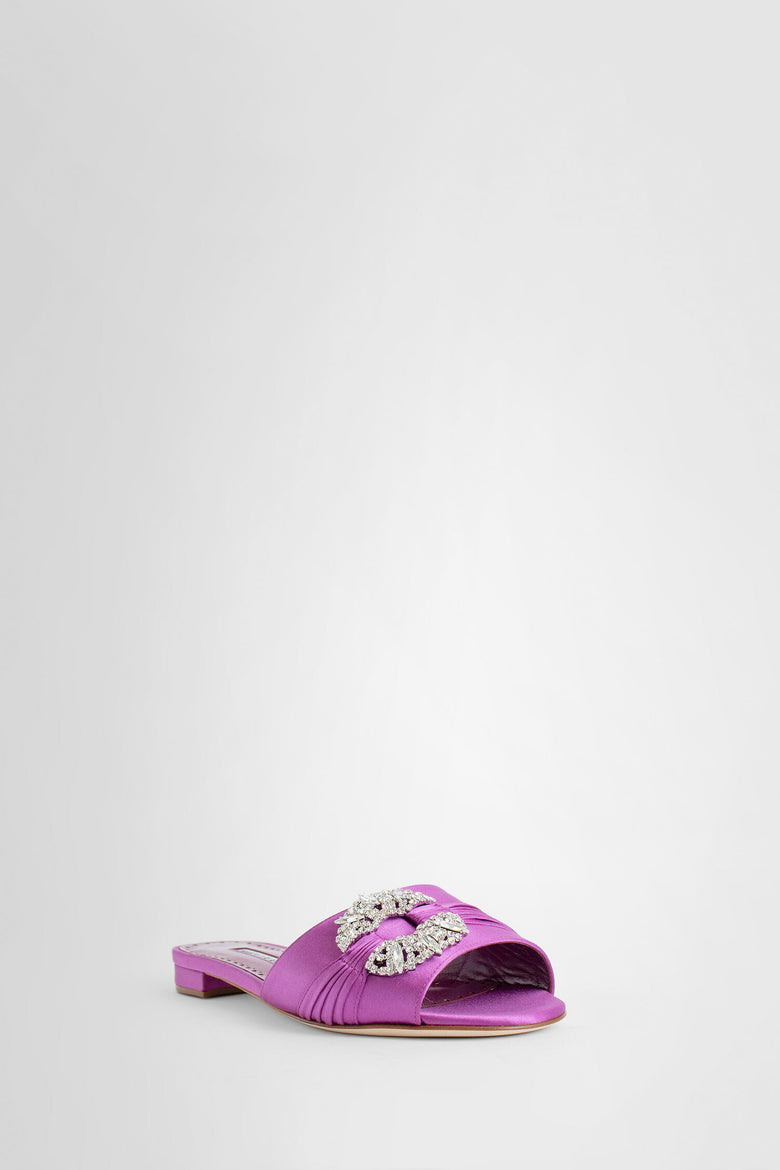 MANOLO BLAHNIK WOMAN PURPLE SANDALS & SLIDES