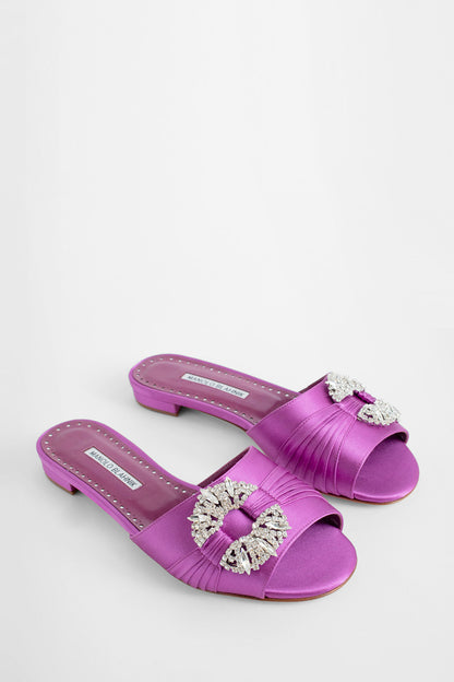 MANOLO BLAHNIK WOMAN PURPLE SANDALS & SLIDES