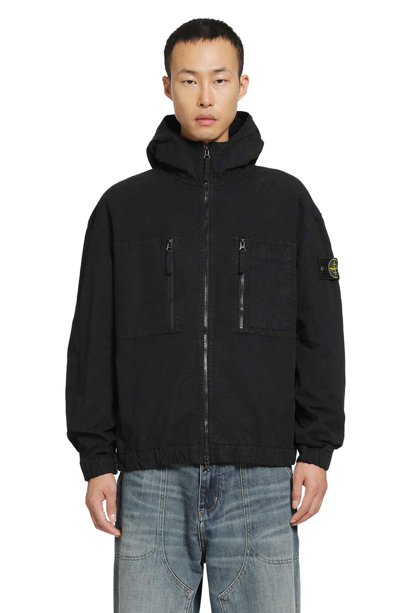 STONE ISLAND 1200011 Cotton Ripstop Hooded Overshirt man