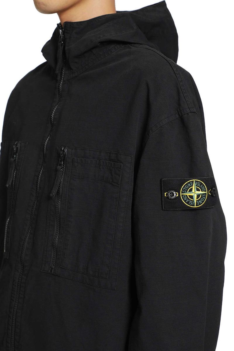 STONE ISLAND 1200011 Cotton Ripstop Hooded Overshirt man
