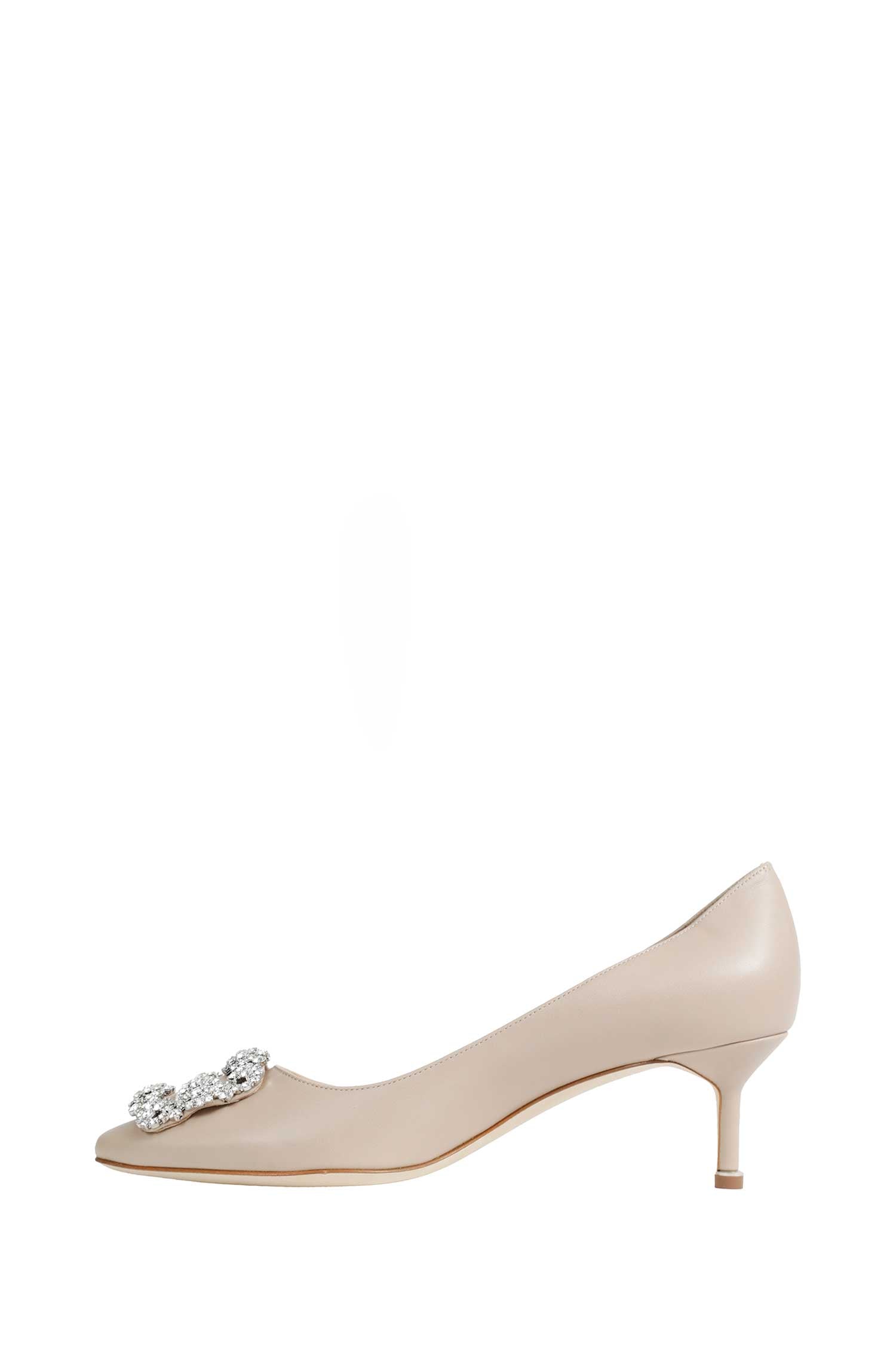 MANOLO BLAHNIK Hangisi 50 Satin Jewel Buckle Pumps woman