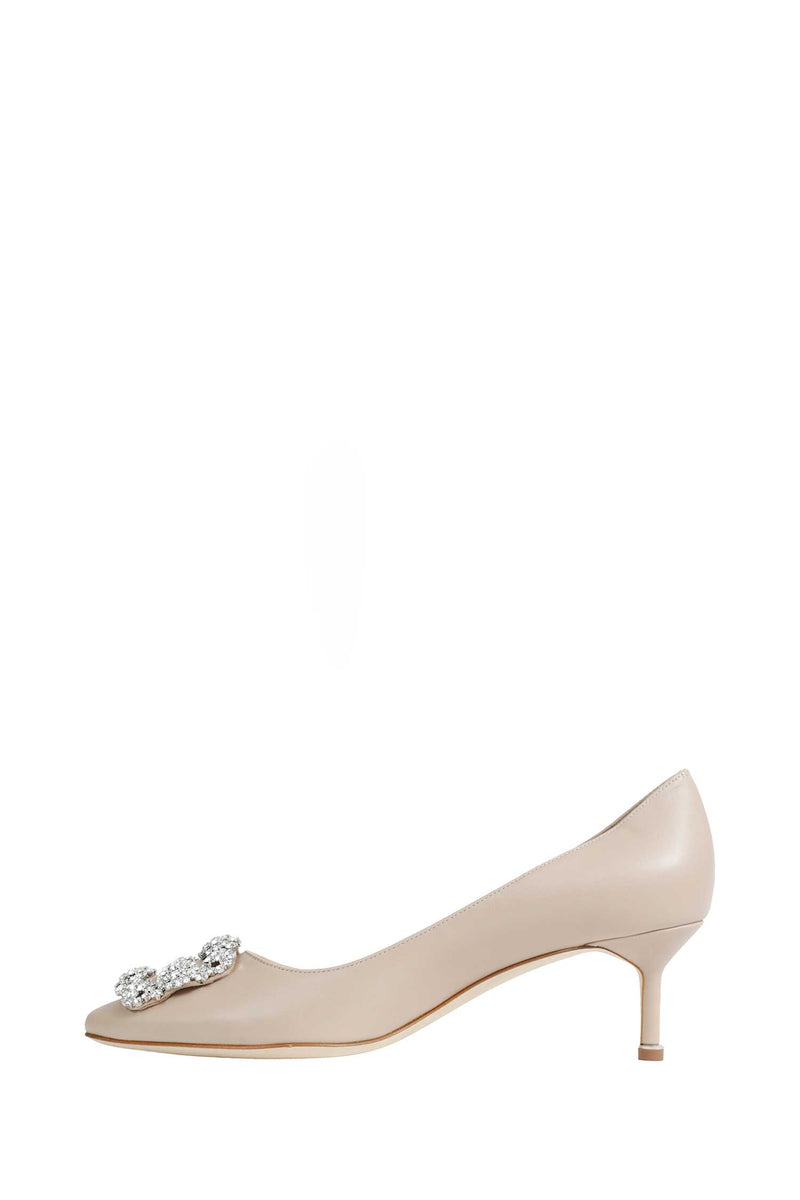 MANOLO BLAHNIK Hangisi 50 Satin Jewel Buckle Pumps woman