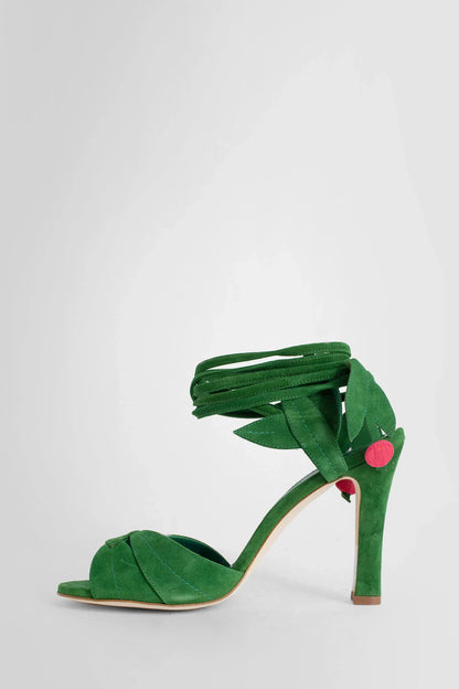 MANOLO BLAHNIK WOMAN GREEN SANDALS & SLIDES - Antonioli.eu