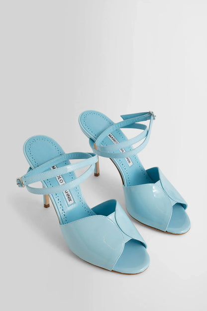 MANOLO BLAHNIK WOMAN BLUE SANDALS & SLIDES - Antonioli.eu