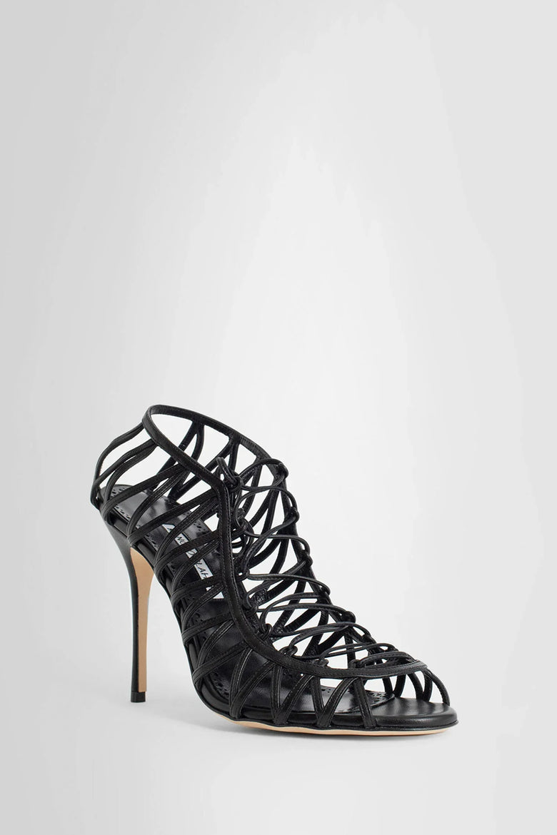 MANOLO BLAHNIK WOMAN BLACK SANDALS & SLIDES - Antonioli.eu