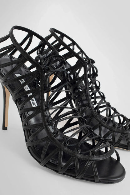 MANOLO BLAHNIK WOMAN BLACK SANDALS & SLIDES - Antonioli.eu
