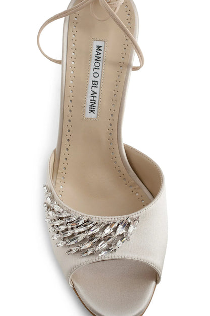 MANOLO BLAHNIK WOMAN BEIGE SANDALS & SLIDES - Antonioli.eu