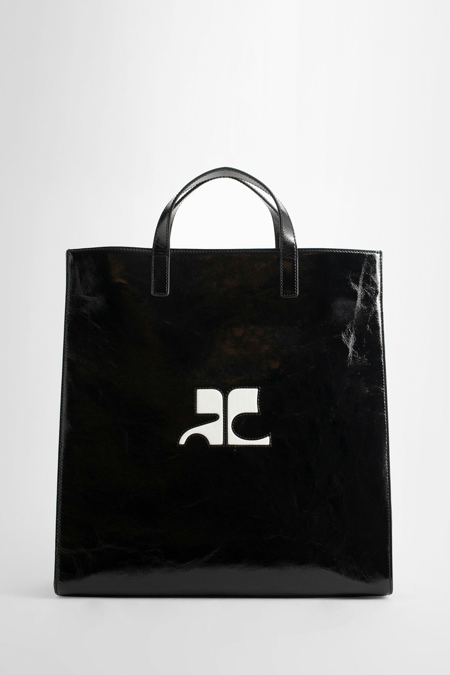 COURRÈGES WOMAN BLACK&WHITE TOTE BAGS