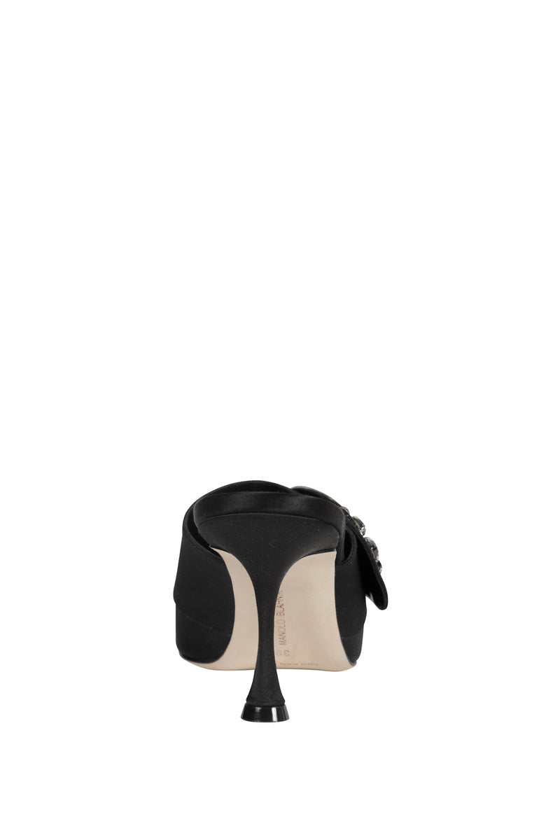 Tula 70 Satin Jewel Buckle Mules