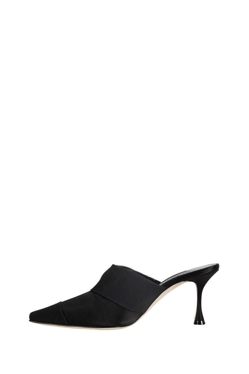 Tula 70 Satin Jewel Buckle Mules