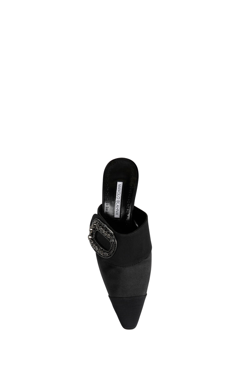 Tula 70 Satin Jewel Buckle Mules