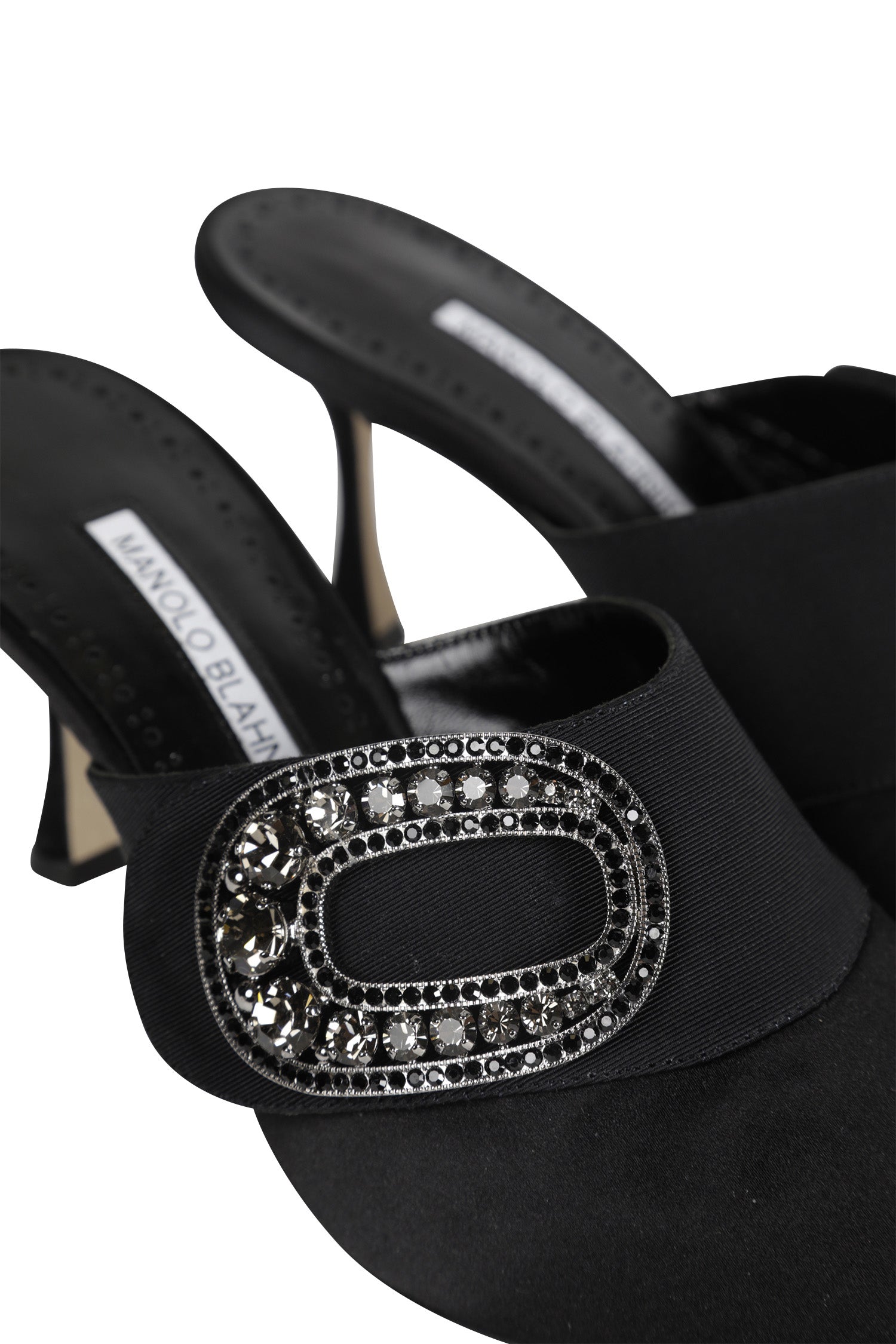 Tula 70 Satin Jewel Buckle Mules