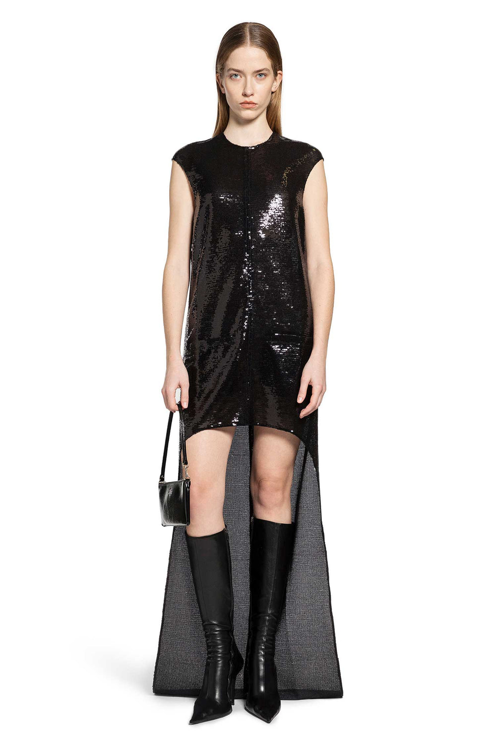 COURRÈGES Circle Edged Sequins Long Dress woman