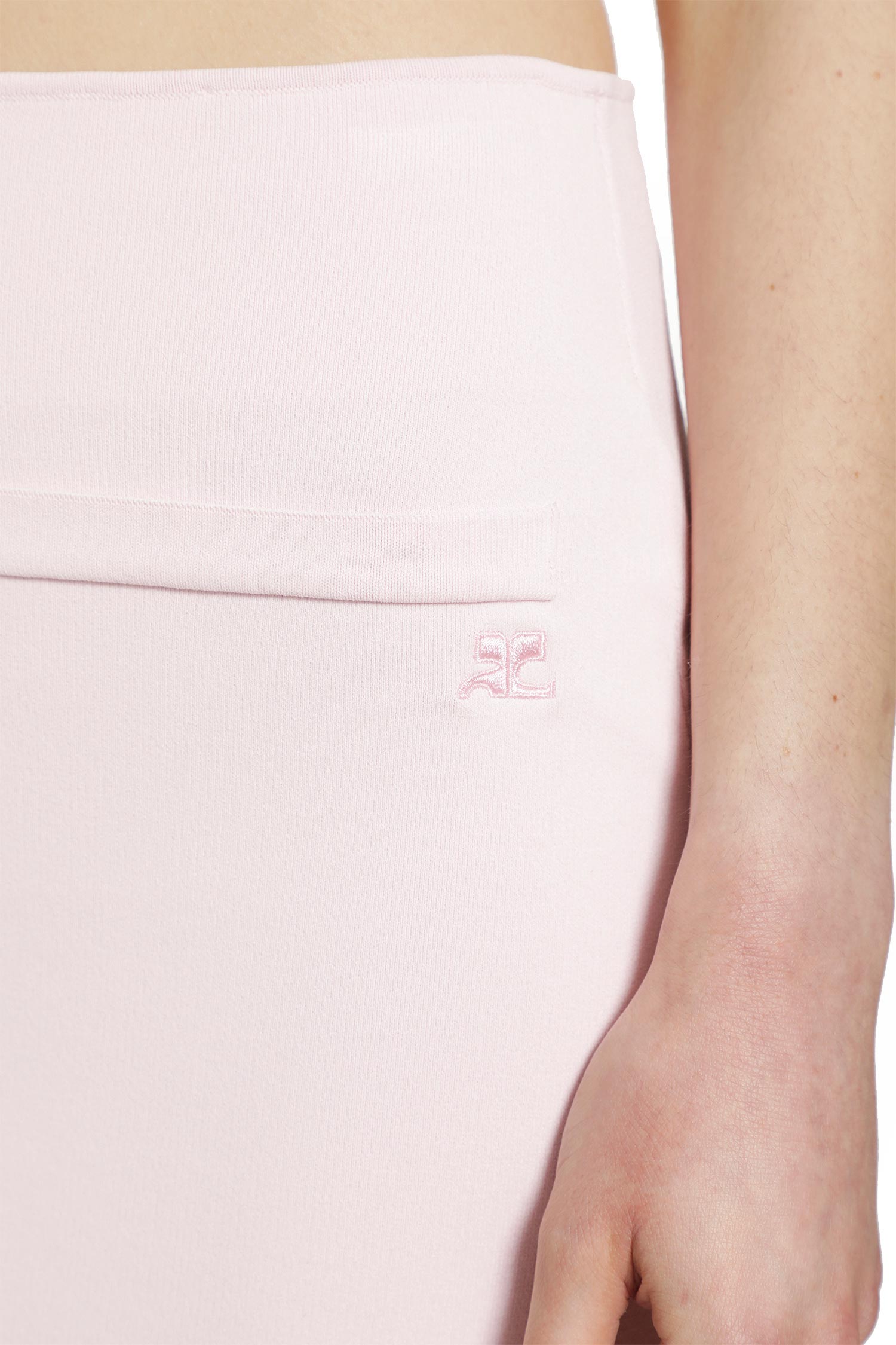 COURRÈGES Circle Edged Long Knit Skirt woman