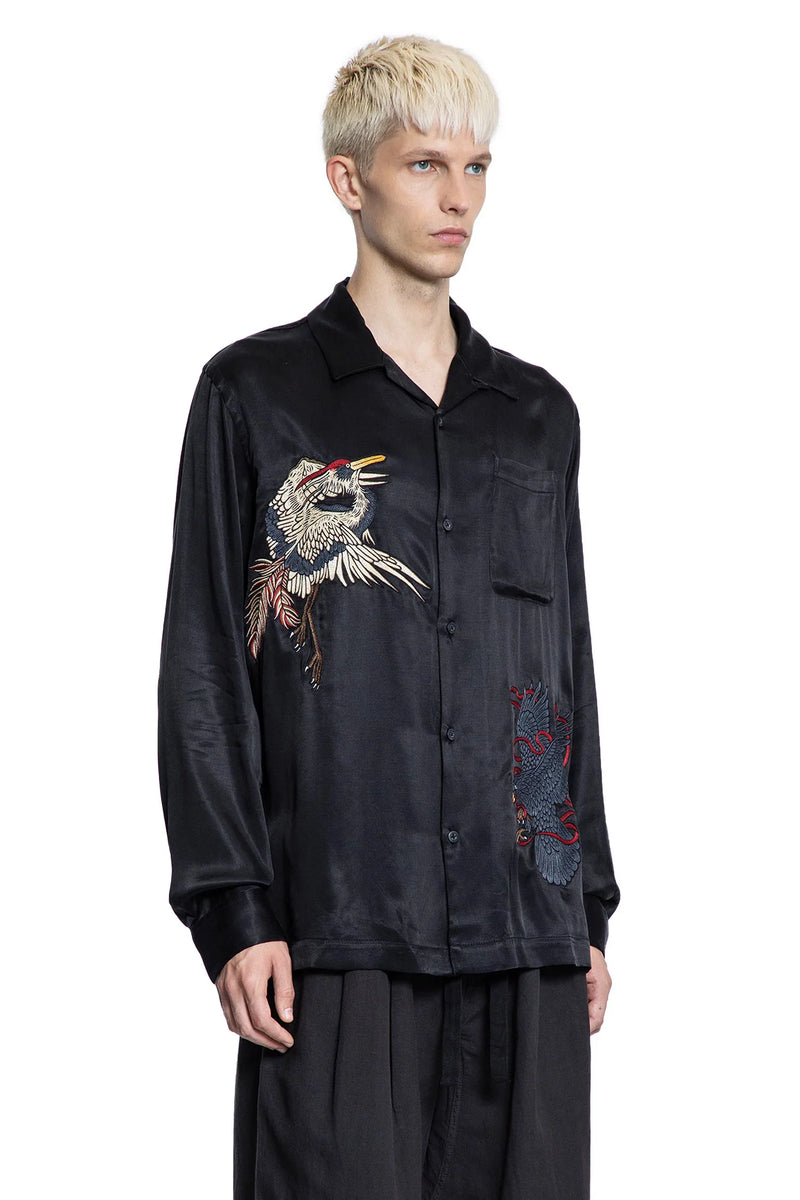 Crow and Heron Camp Collar Shirt - Antonioli.eu