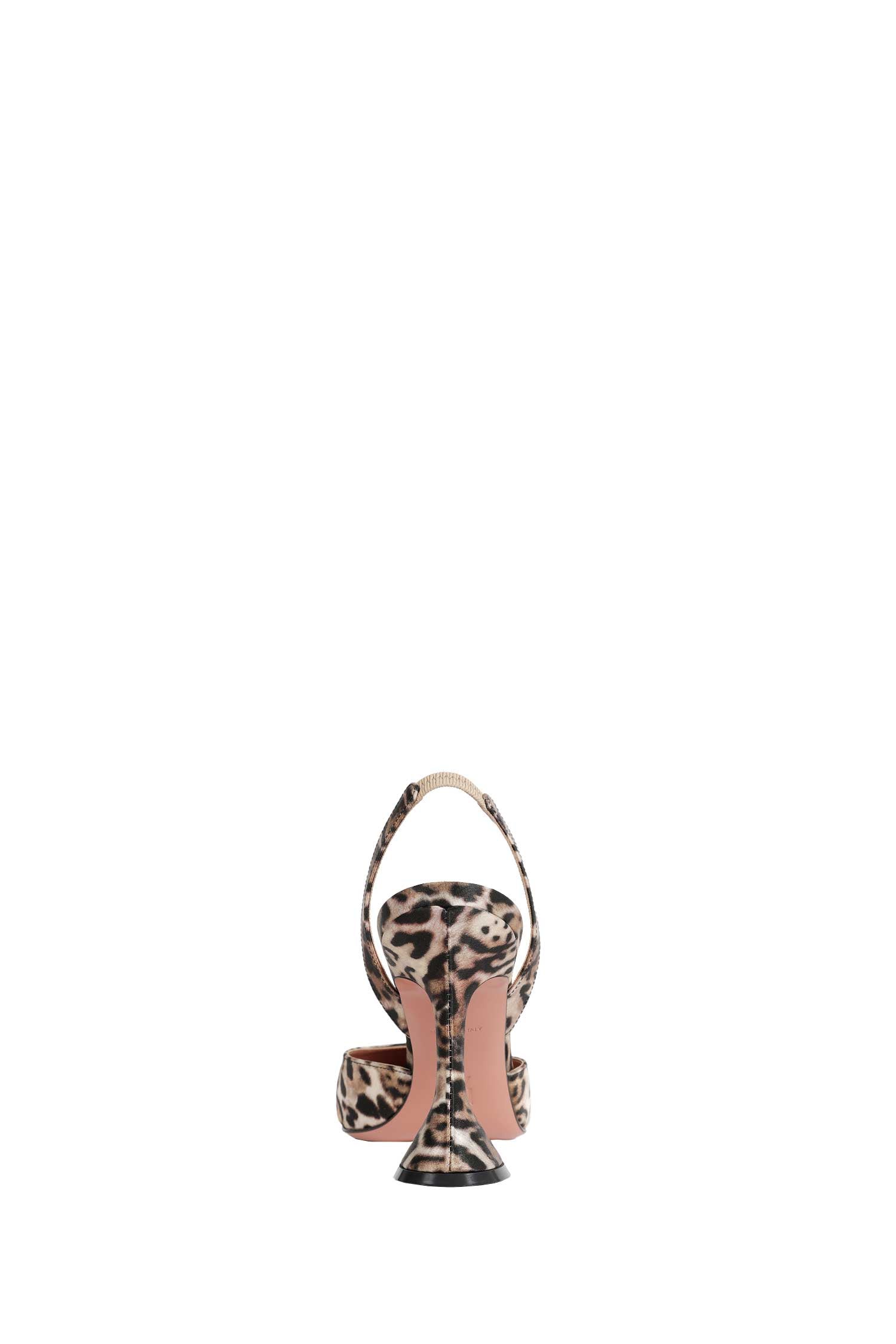 AMINA MUADDI Holli Sling 95 Leopard Satin Pumps woman