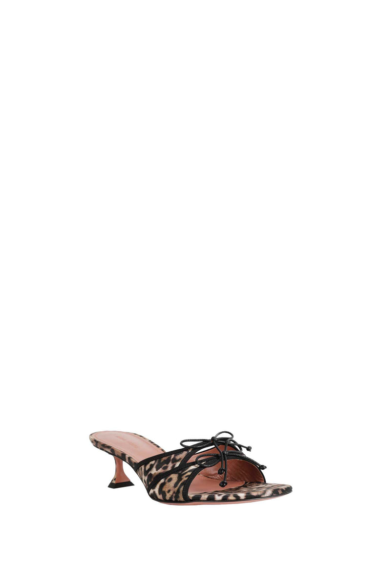 Eleonora Slipper 45 Leopard Satin Sandals