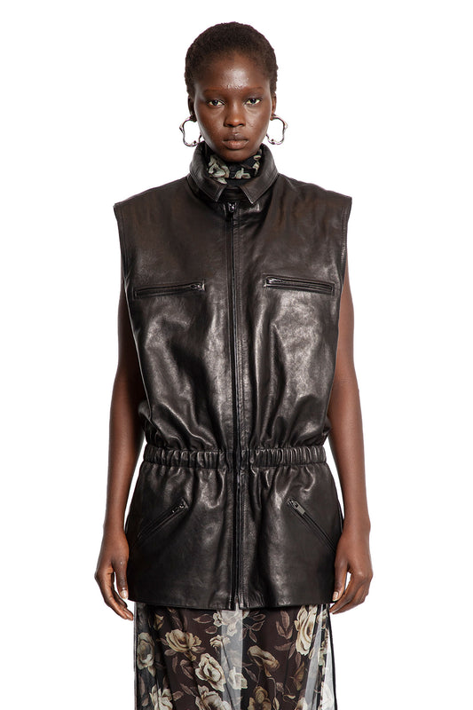 Leather Peplum Vest