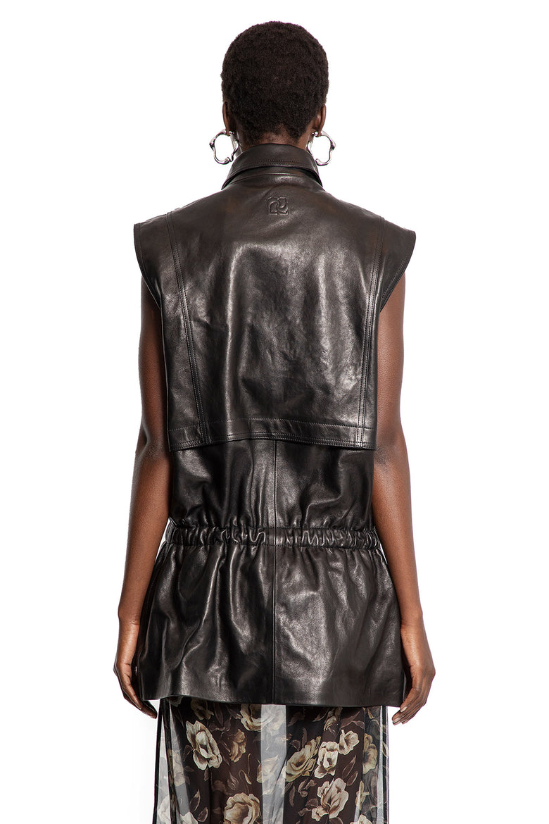 MAGDA BUTRYM Leather Peplum Vest woman