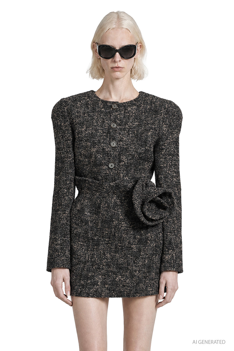MAGDA BUTRYM Fitted Bouclé Peplum Blazer woman