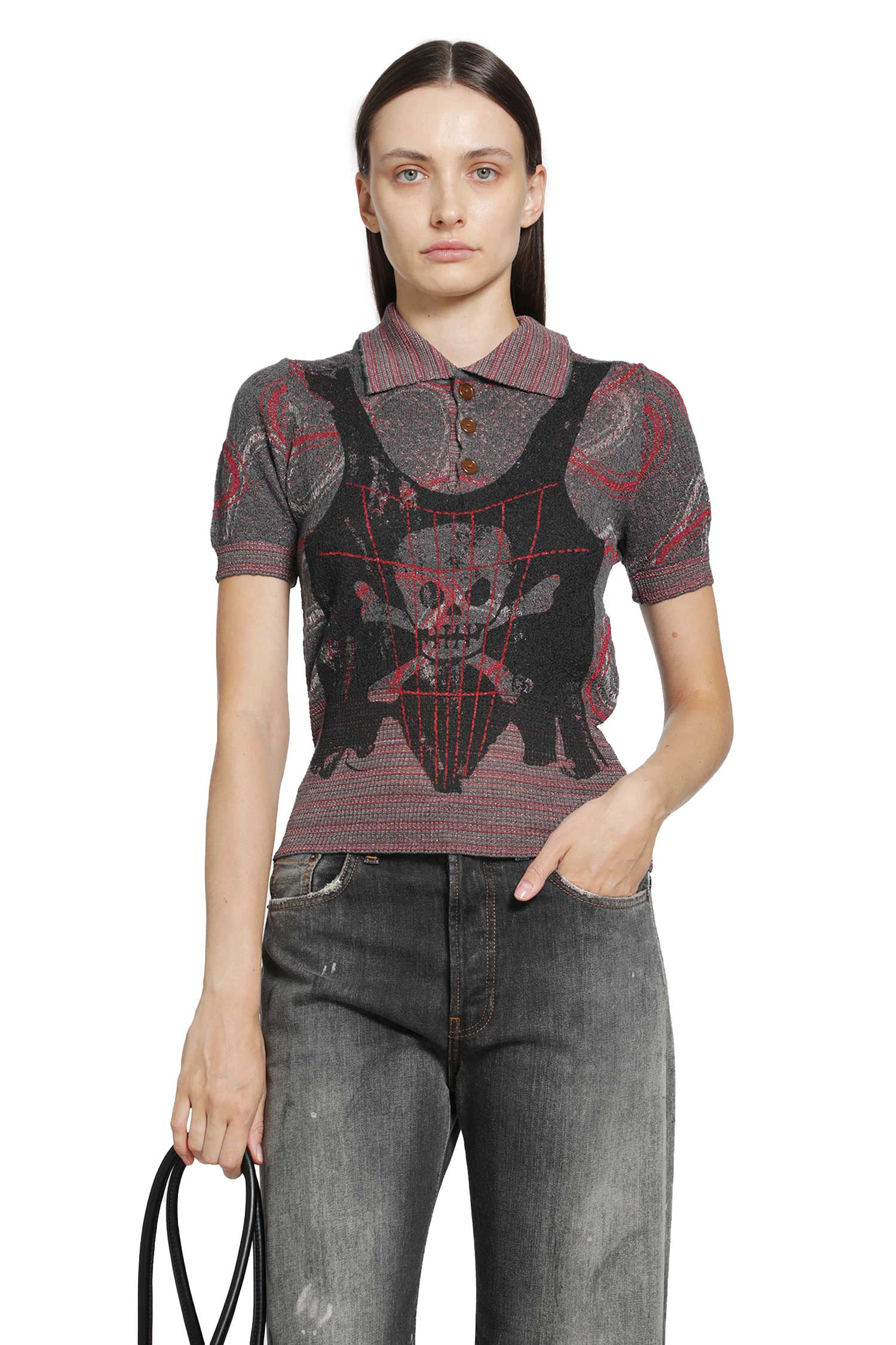 Trompe L'Oeil Knit Polo Shirt