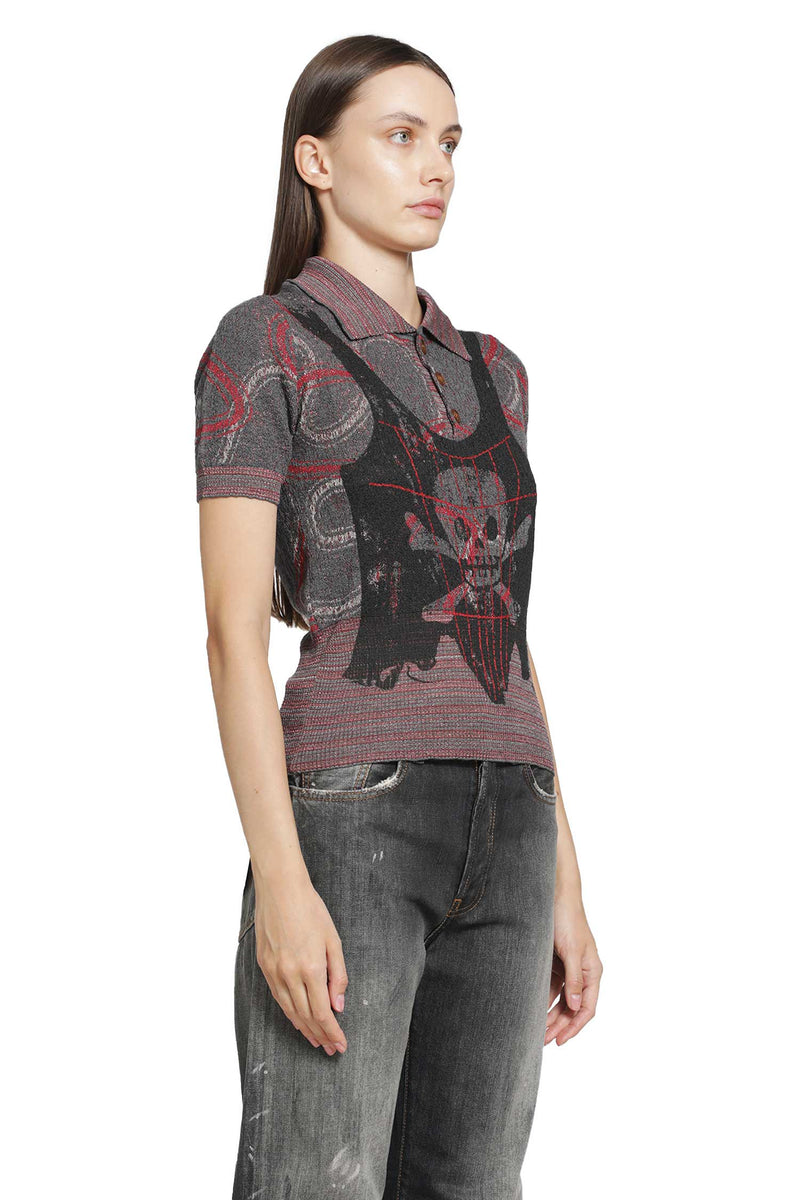 VIVIENNE WESTWOOD Trompe L'Oeil Knit Polo Shirt woman