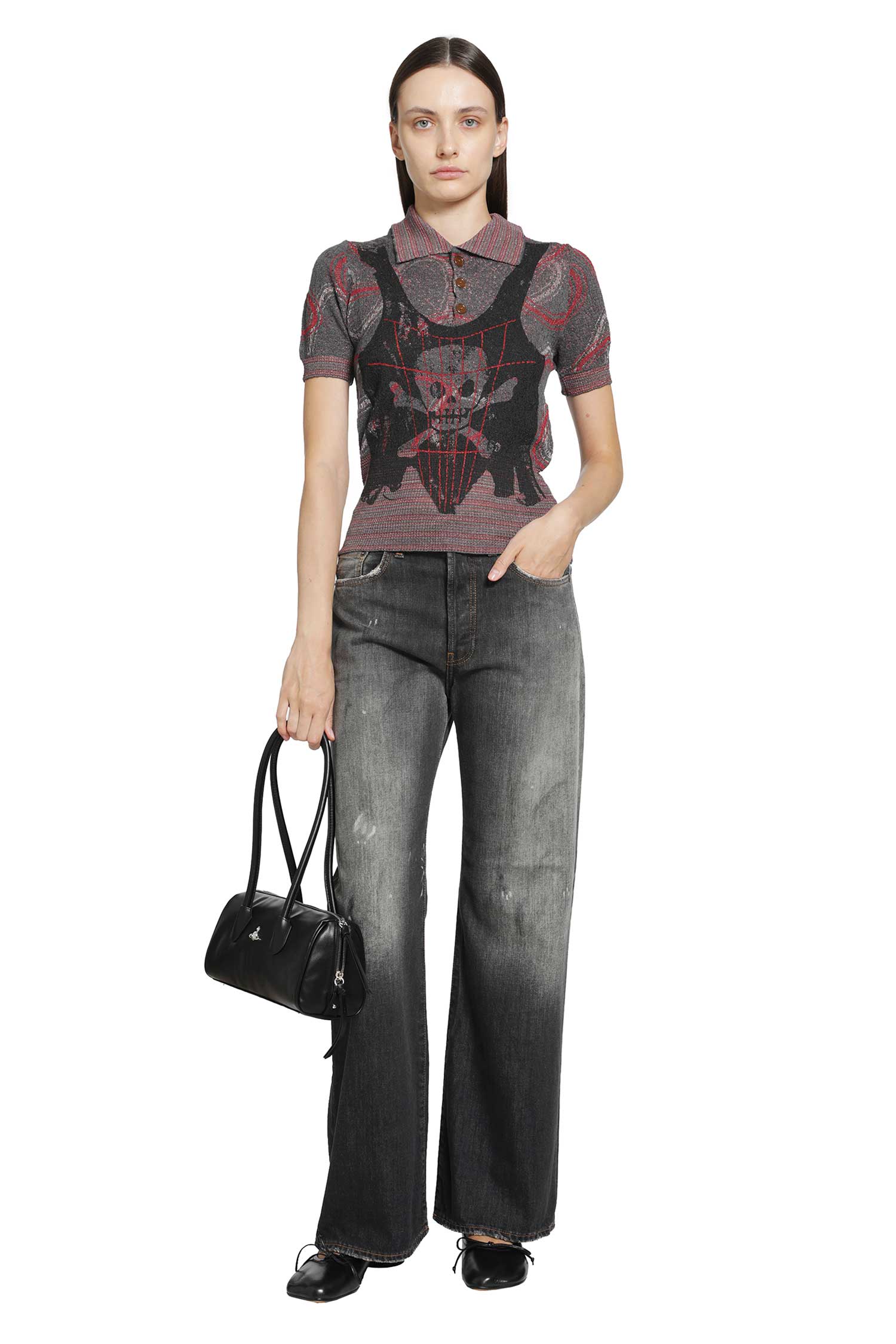 VIVIENNE WESTWOOD Trompe L'Oeil Knit Polo Shirt woman