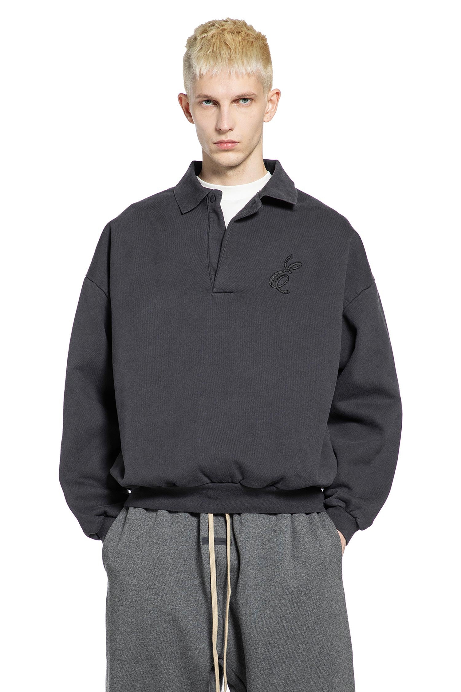 Embroidered Classic Polo Sweatshirt