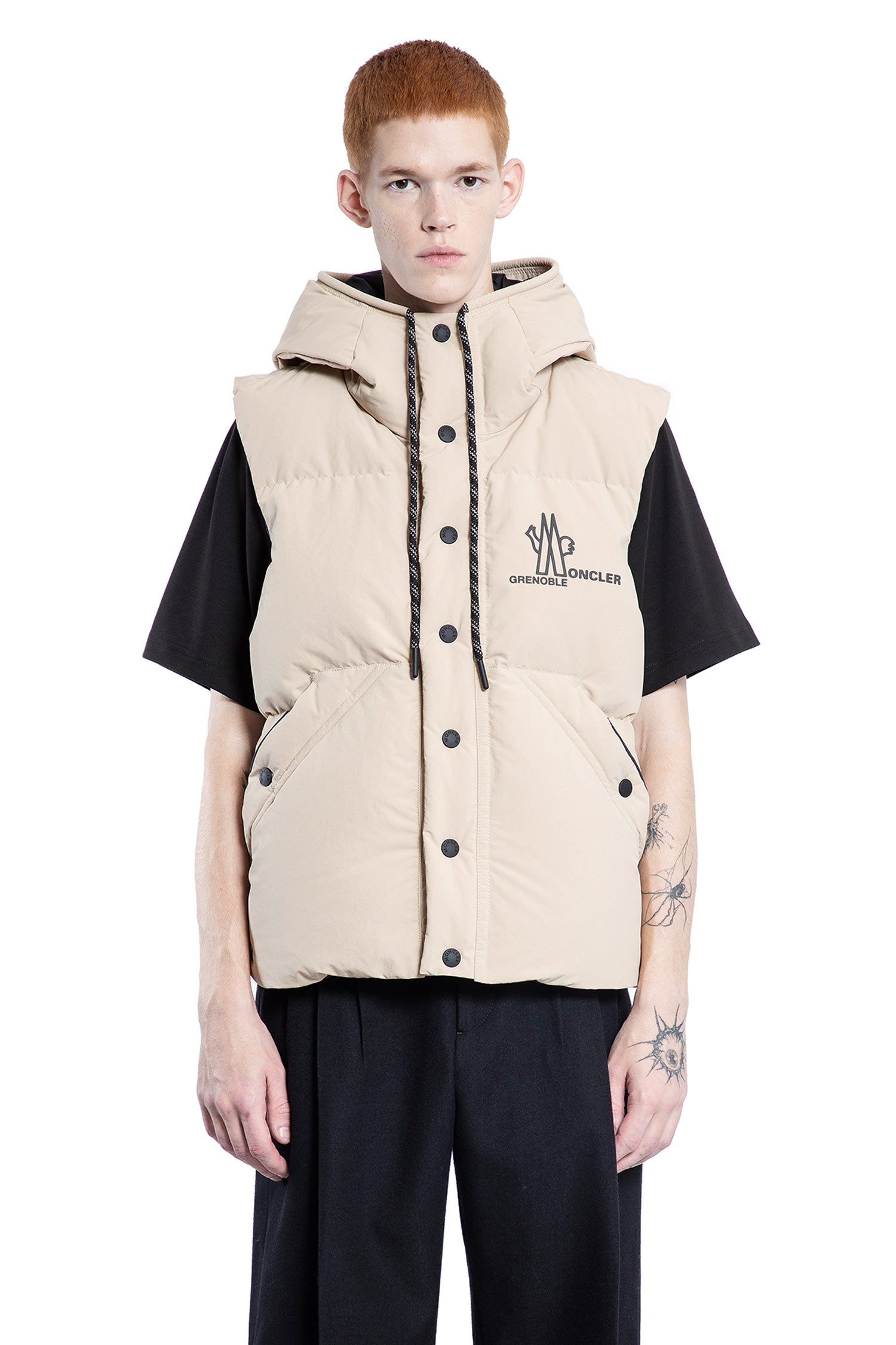 MONCLER GRENOBLE MAN BEIGE VESTS