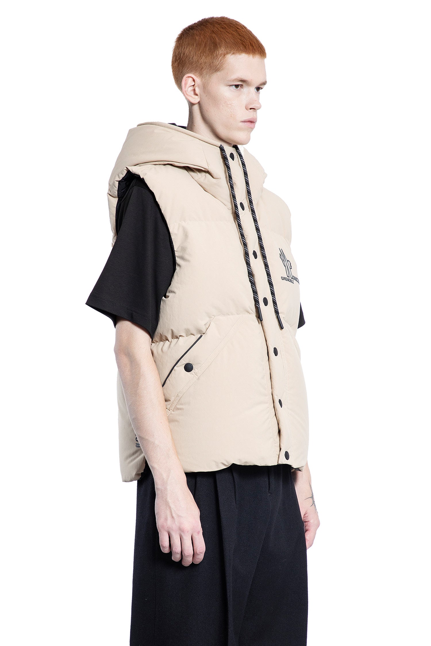 MONCLER GRENOBLE MAN BEIGE VESTS