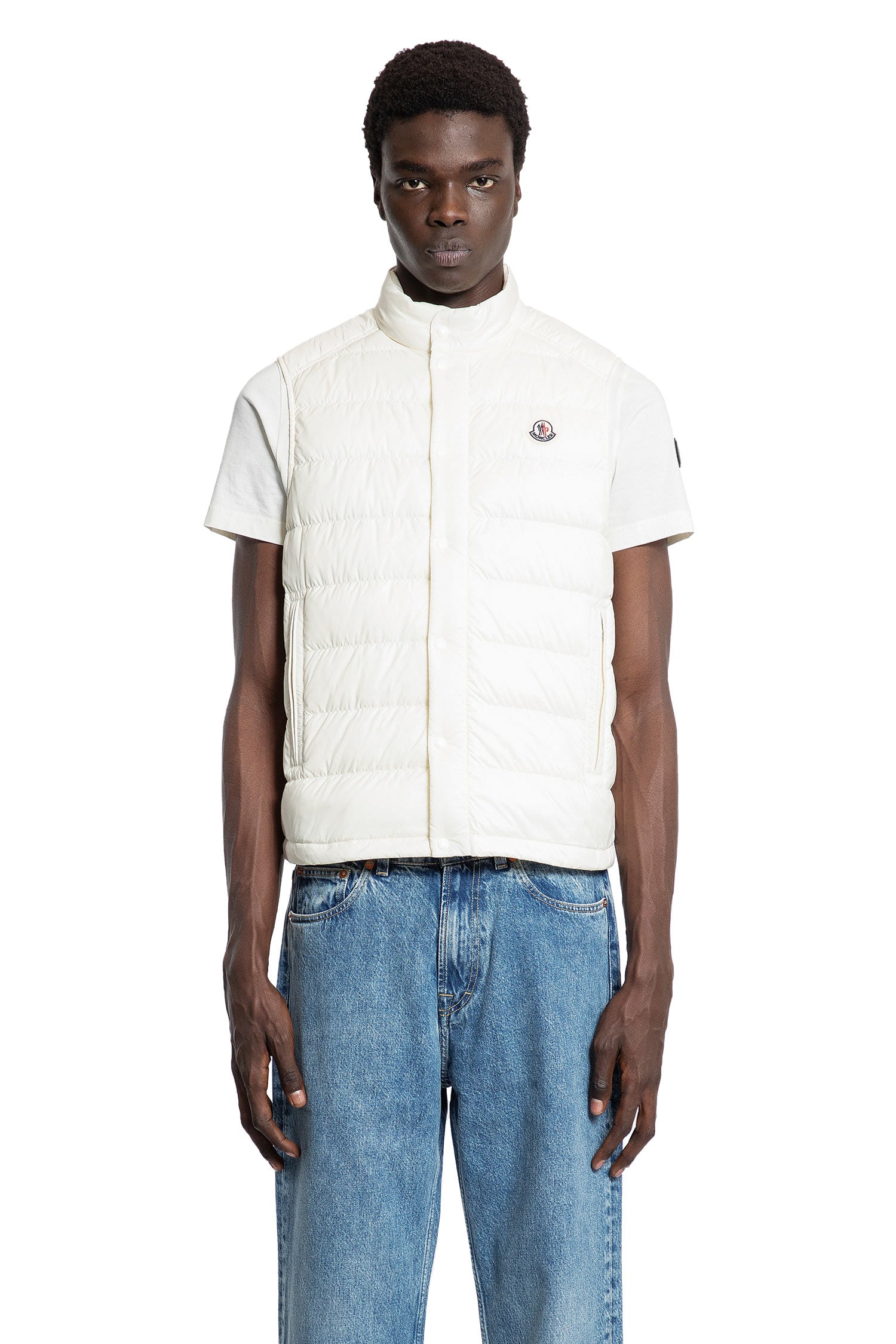 MONCLER MAN WHITE VESTS