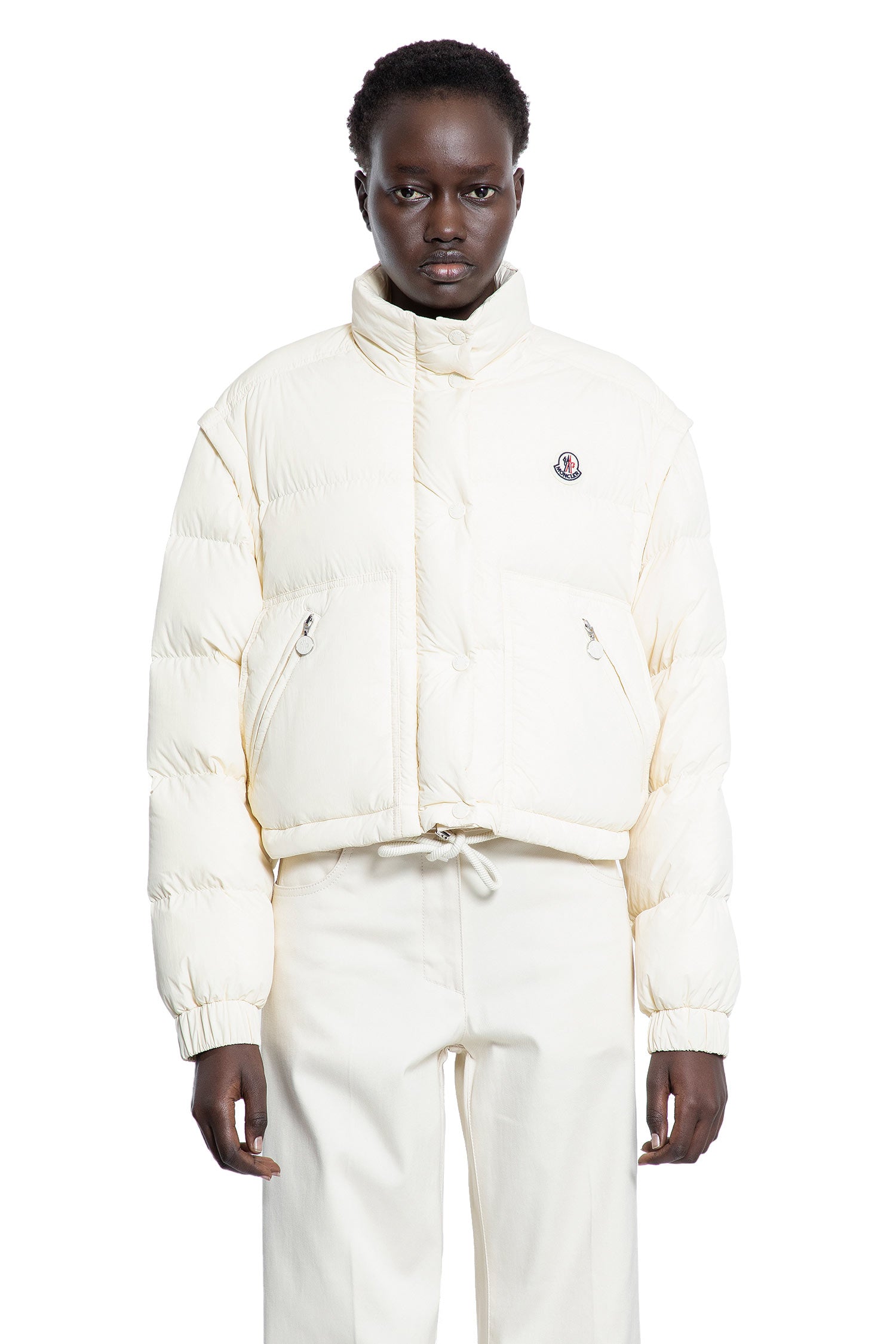 MONCLER WOMAN OFF-WHITE JACKETS