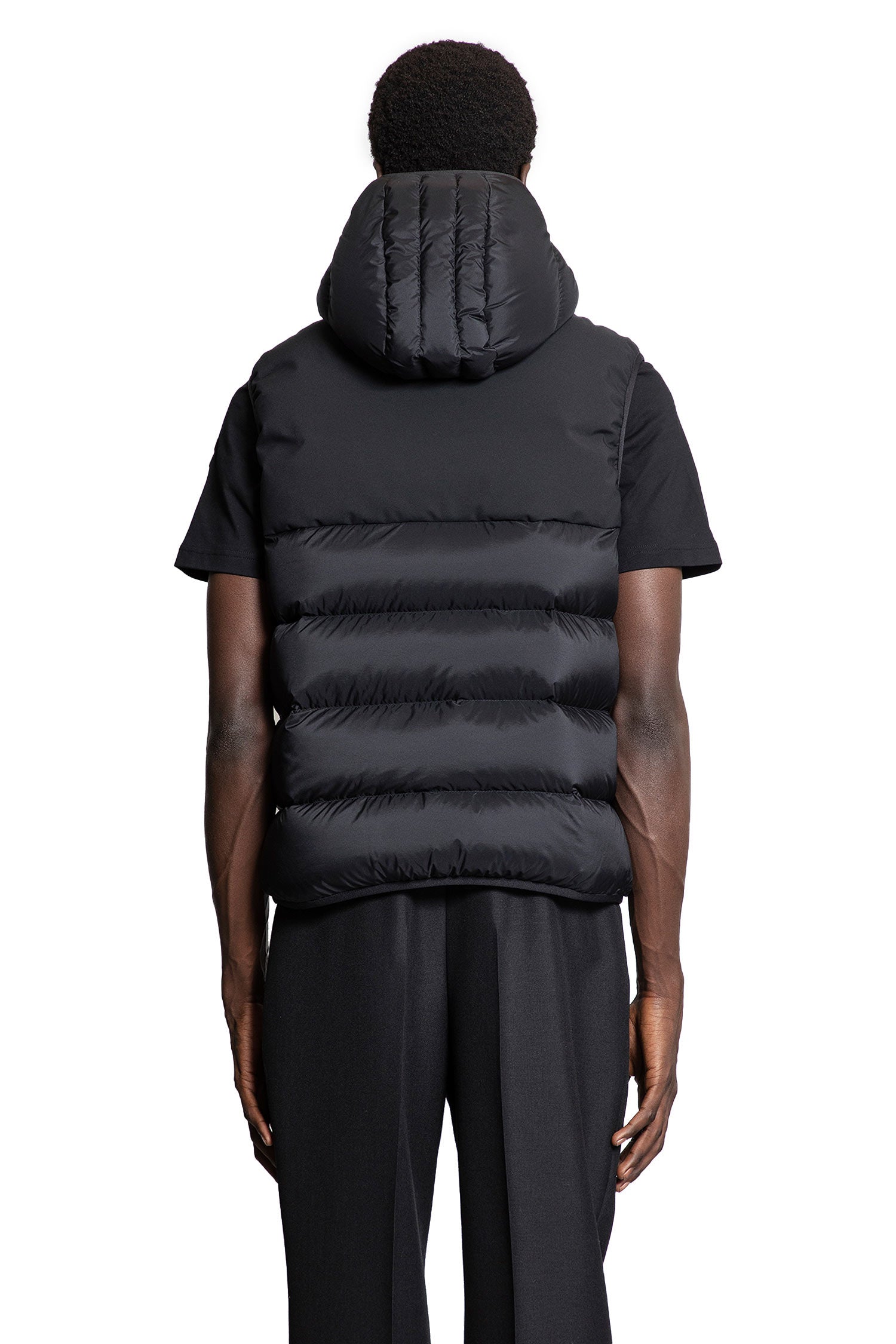 MONCLER MAN BLACK VESTS