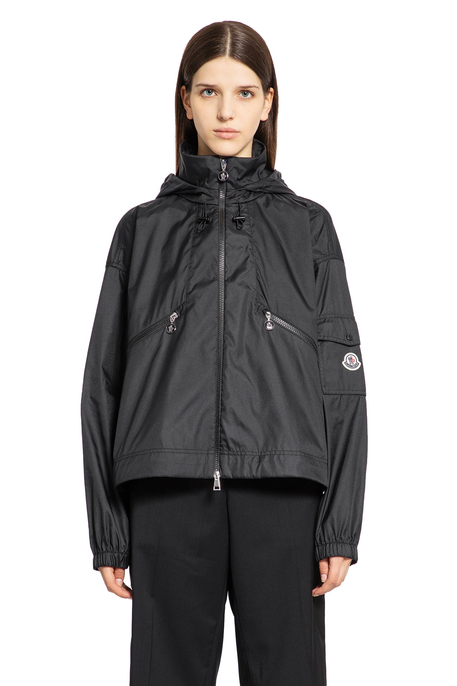 MONCLER WOMAN BLACK JACKETS