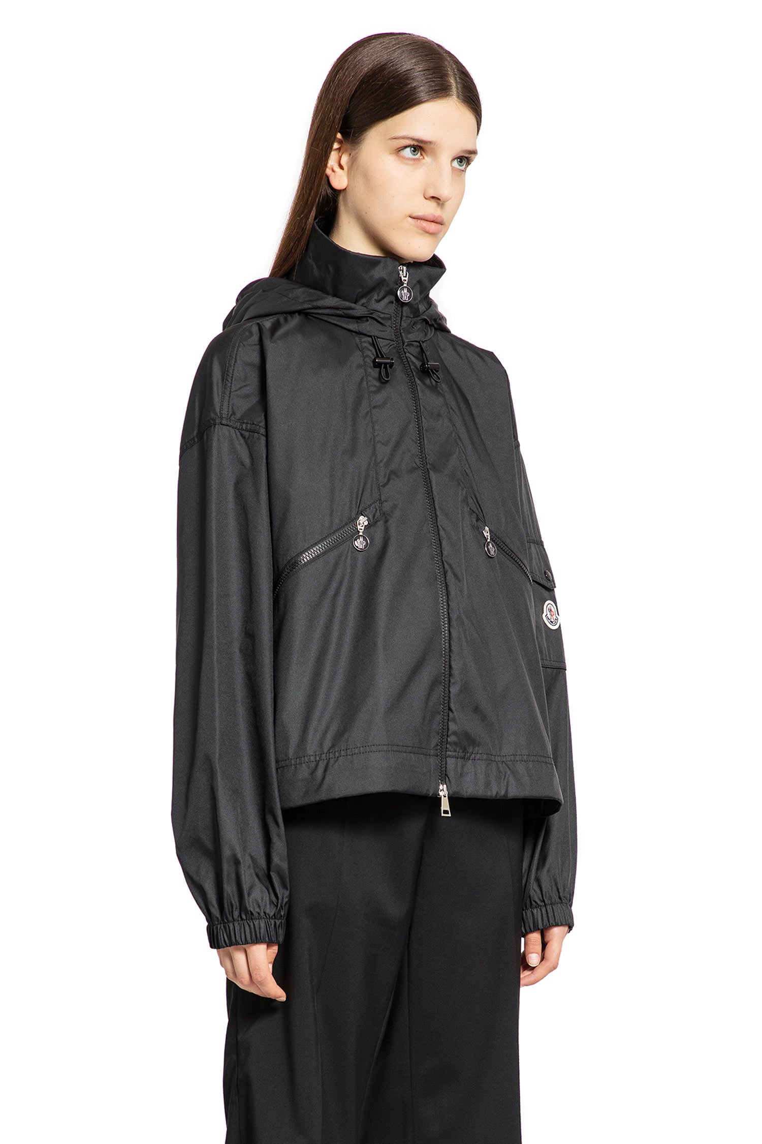 MONCLER WOMAN BLACK JACKETS