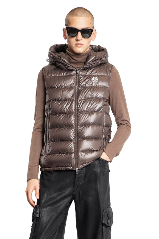 MONCLER MAN BROWN VESTS