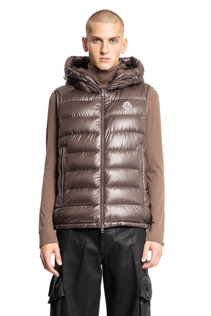 MONCLER MAN BROWN VESTS