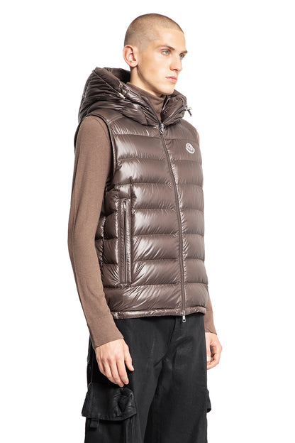 MONCLER MAN BROWN VESTS